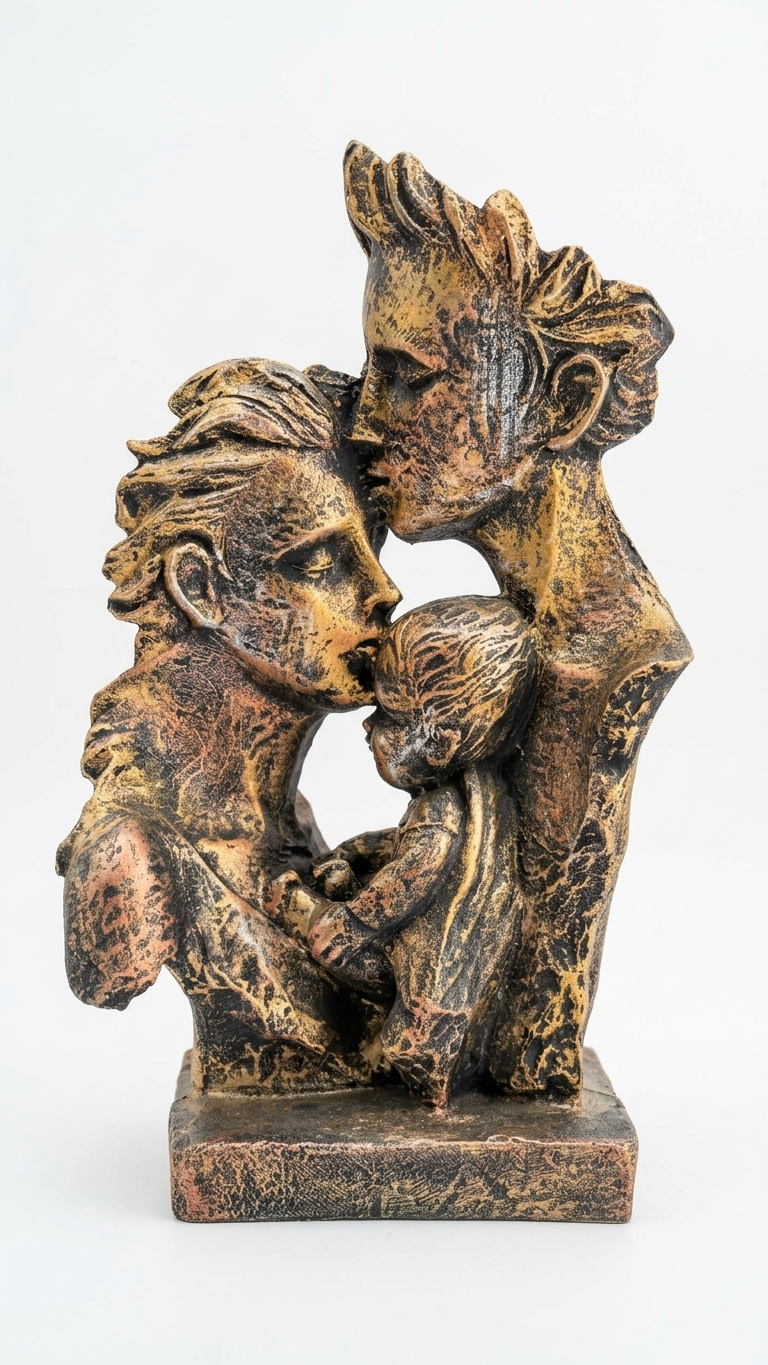 handcrafted family sculpture decor