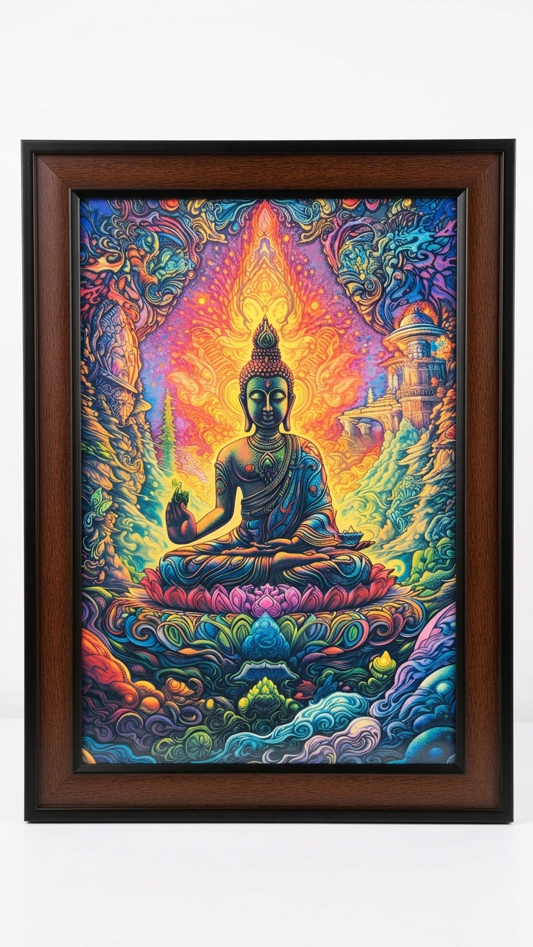 Handcrafted Meditating Buddha Wall Frame 