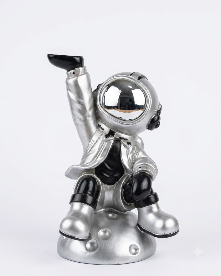 Silver Astronaut Showpiece for Home Decor