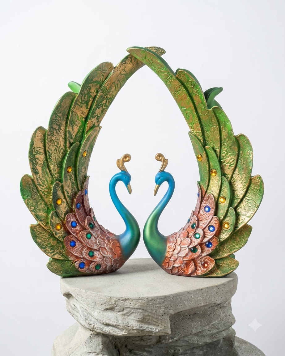 Handcrafted Peacock Pair
