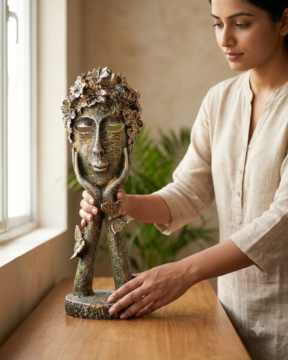 Floral Face Showpiece Set of 3