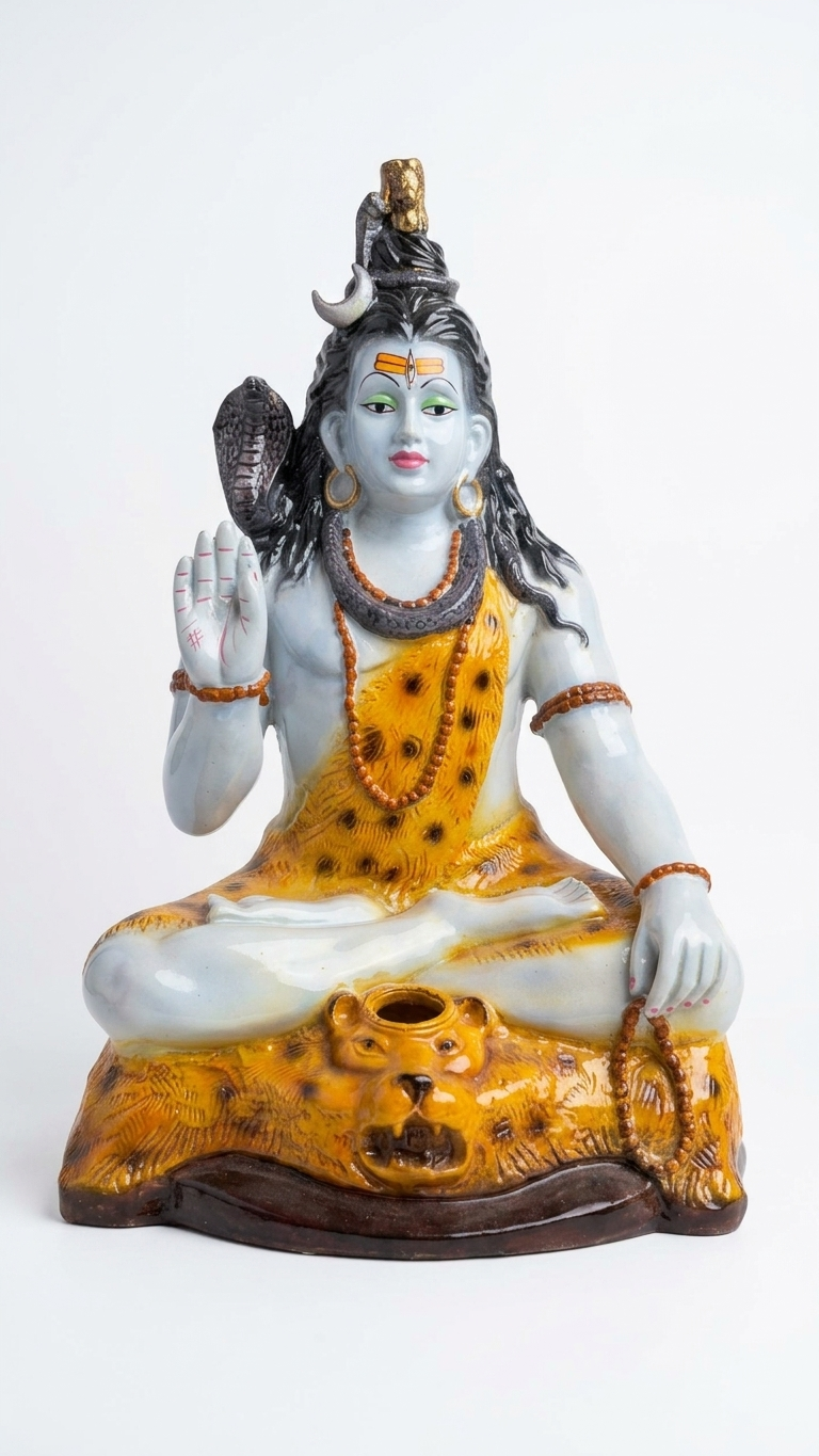 Handcrafted Lord Shiva Idol for Home Temple & Spiritual Decor – Made in India