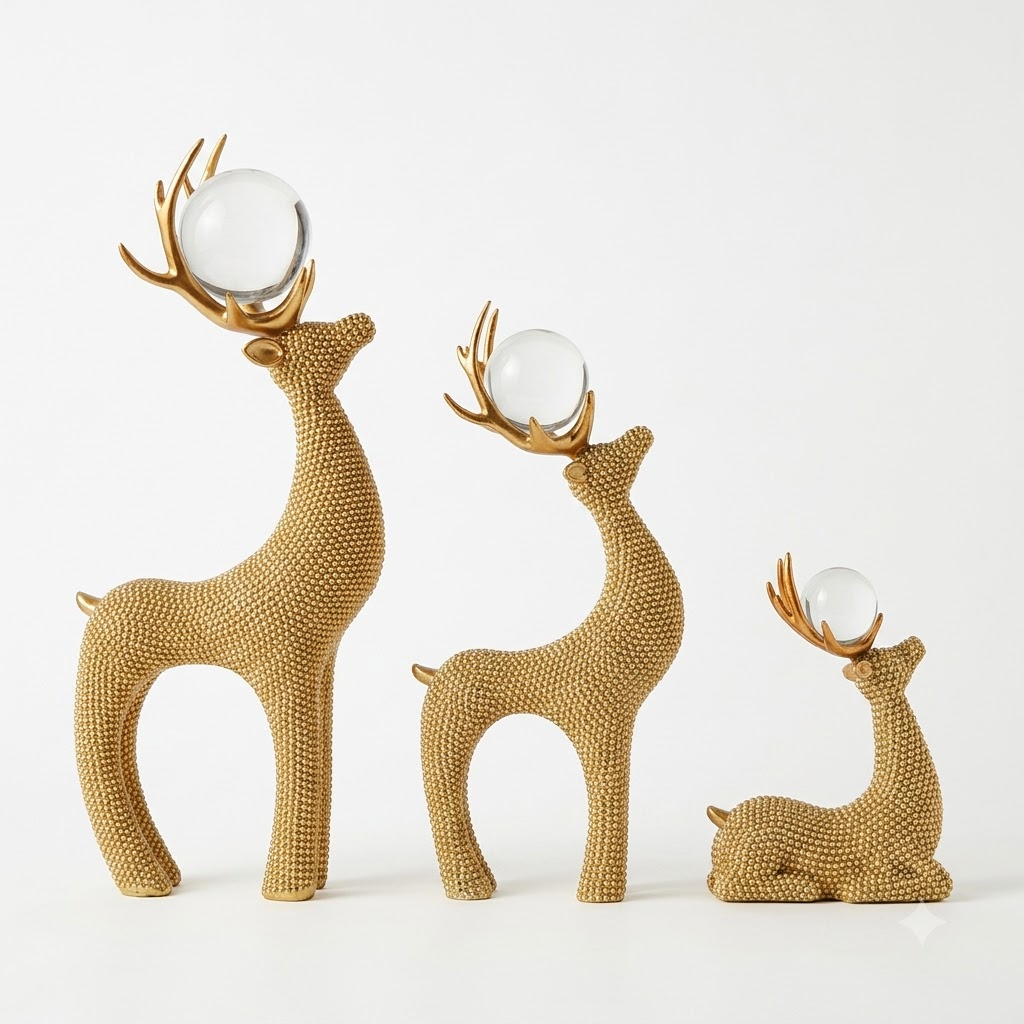Golden Deer Set of 3