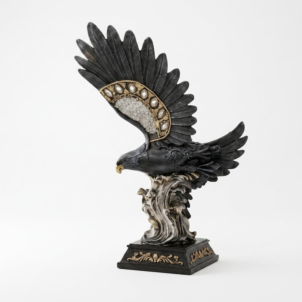 Black gold eagle statue home decor India – Premium Home & Office Decor Showpiece India