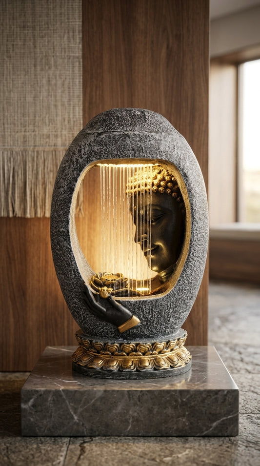 Handcrafted Buddha Face Indoor Water Fountain 