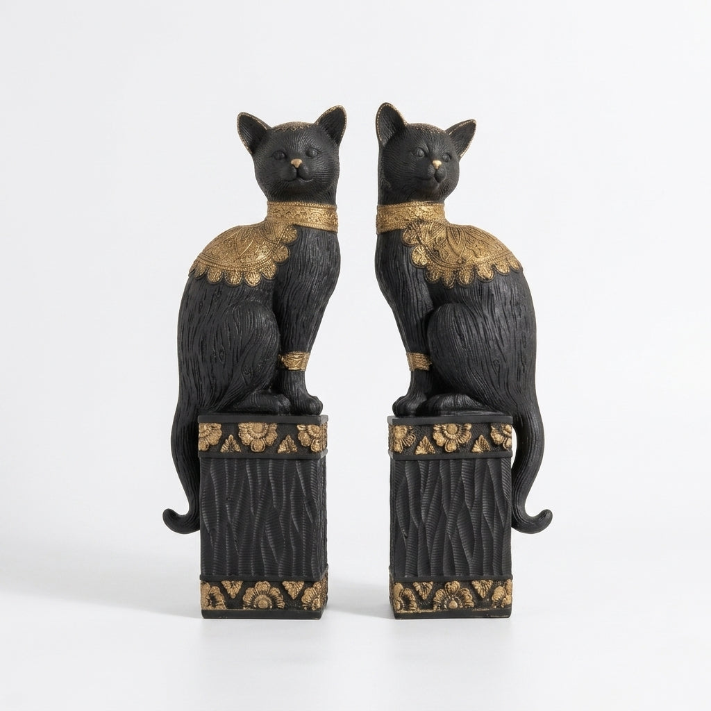 Black Cat Showpiece (Set of 2)