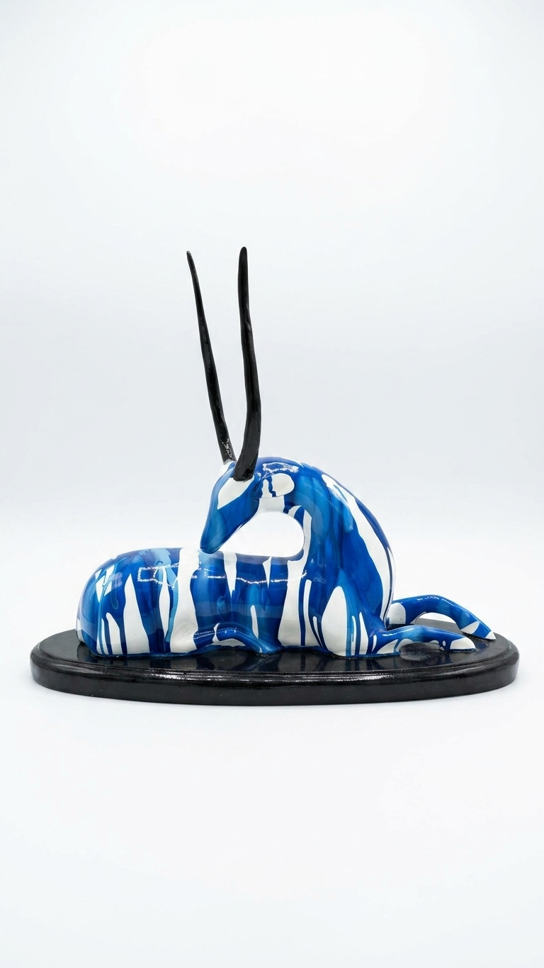 Handcrafted Antelope Showpiece – Modern Resin Animal Sculpture for Luxury Home Decor