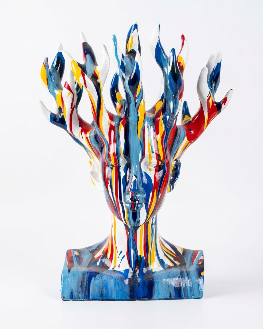 Handcrafted Abstract Face Showpiece–Modern Decor