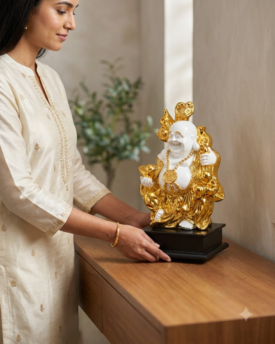 Golden & White Laughing Buddha