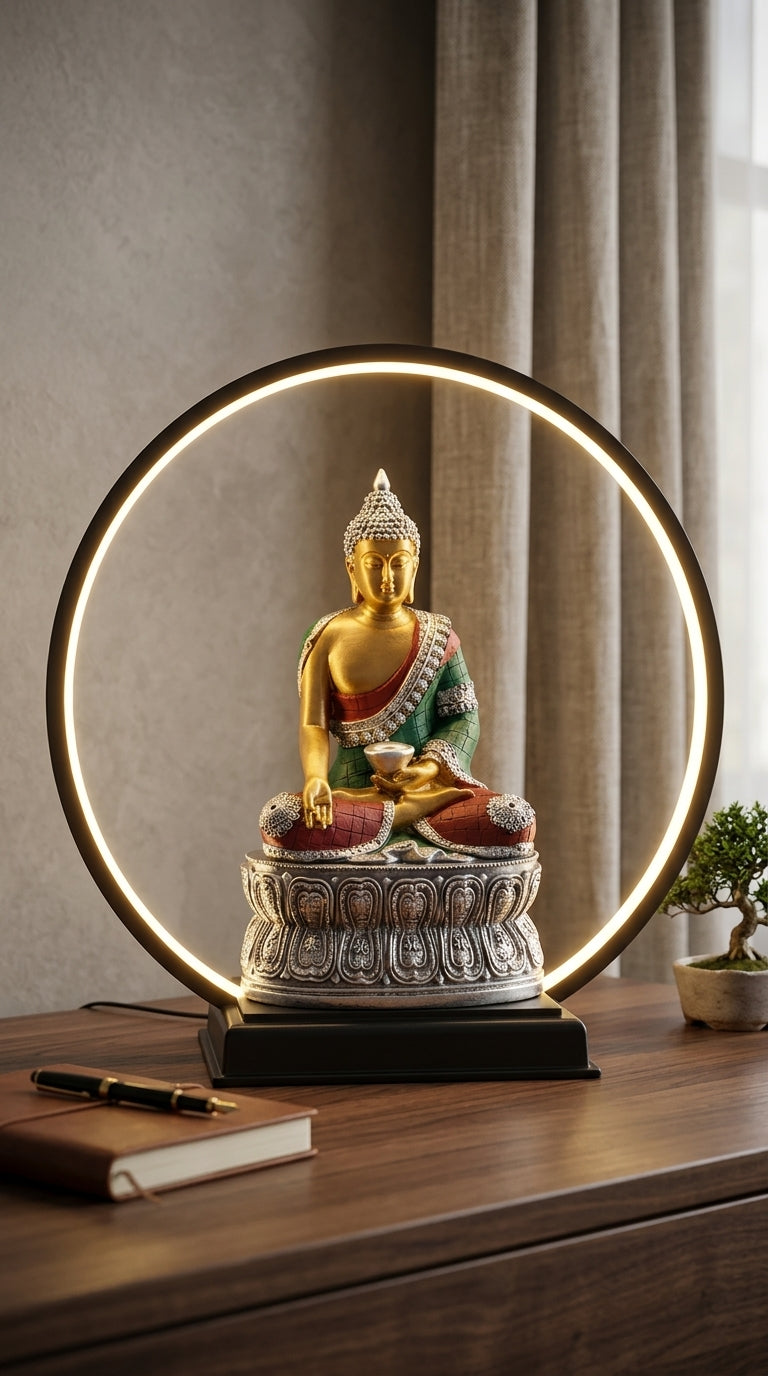 Handcrafted LED Buddha decor