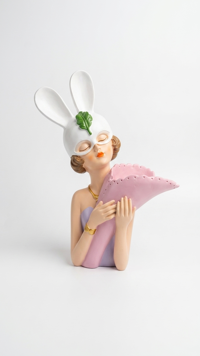 Bunny Girl Flower Vase Showpiece | Premium Modern Home Decor