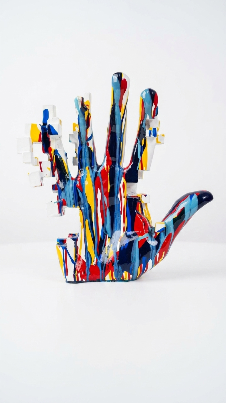 Handcrafted Abstract Hand Sculpture Showpiece – Modern Artistic Home Decor Accent