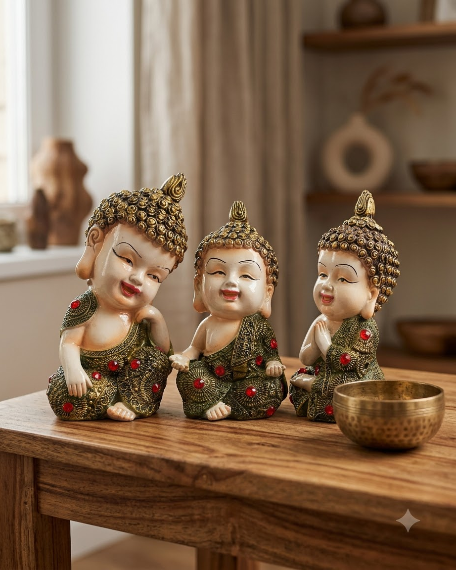 Three Wise Monk Showpiece Set of 3