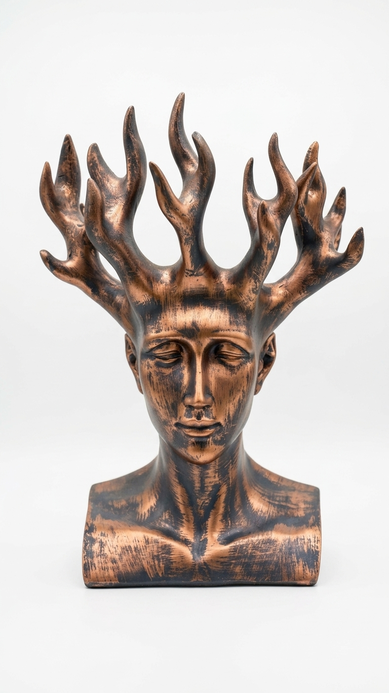 Handcrafted Tree Spirit Sculpture – Artistic Nature-Inspired Resin Bust for Luxury Home Decor
