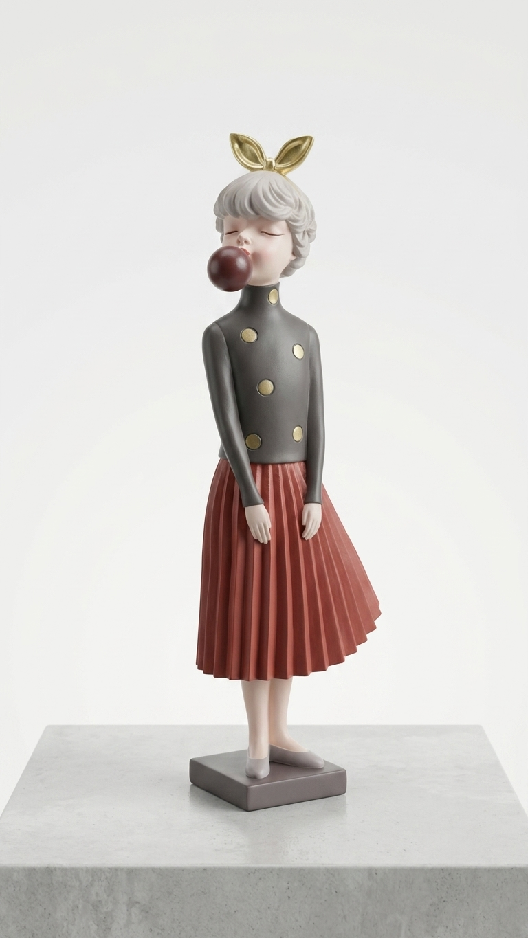 handcrafted girl bubble gum showpiece