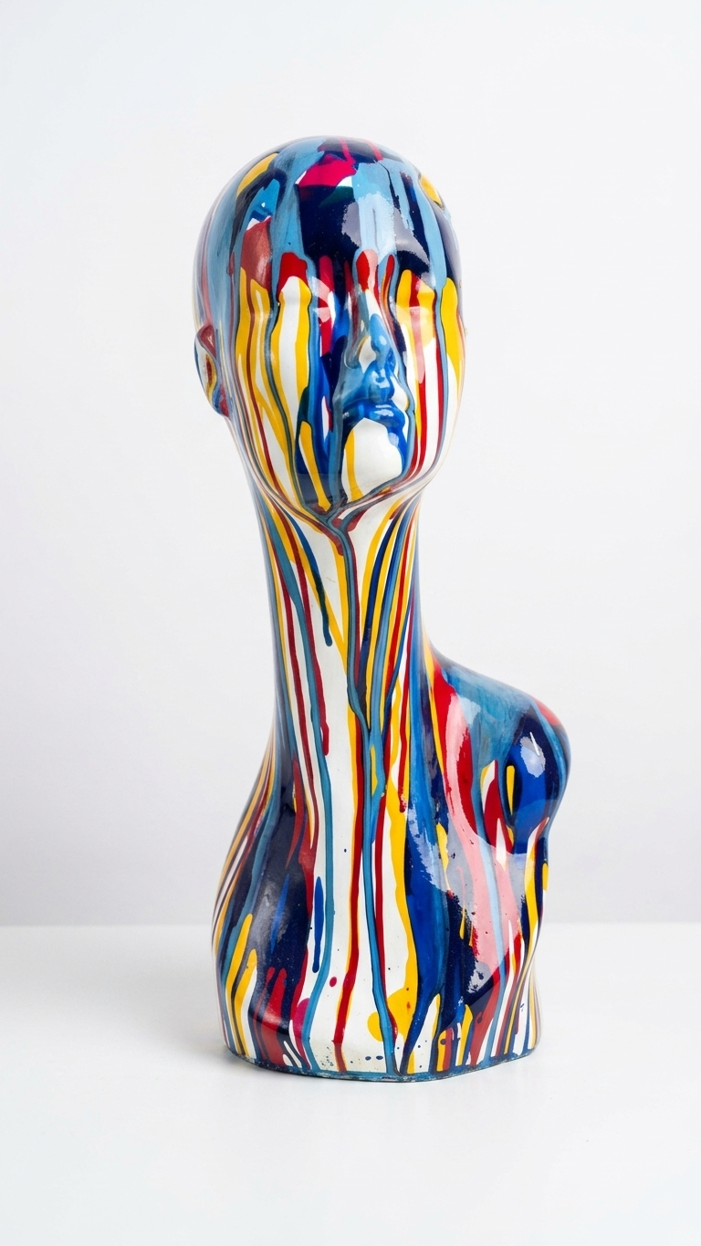 Handcrafted Modern Abstract Face Sculpture Showpiece – Modern Artistic Resin Decor