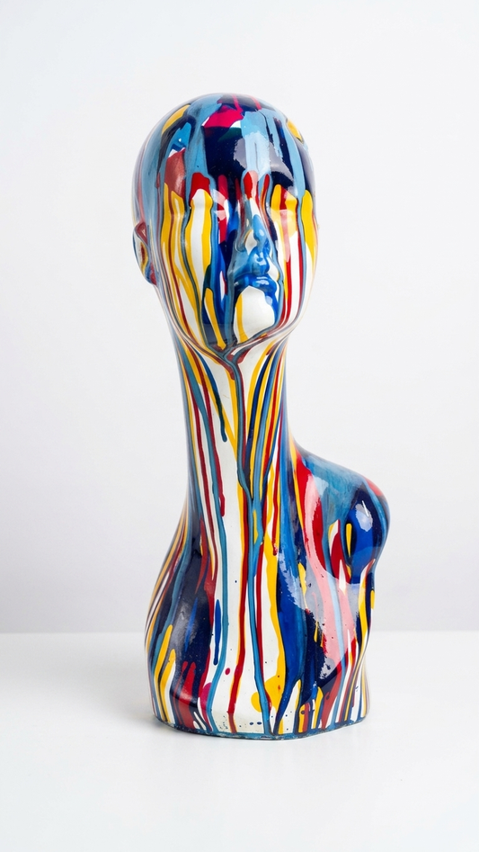 Handcrafted Modern Abstract Face Sculpture Showpiece – Modern Artistic Resin Decor