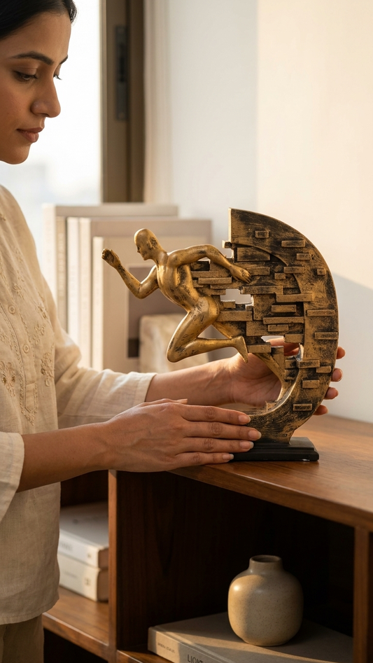 Handcrafted Running Man Abstract Sculpture