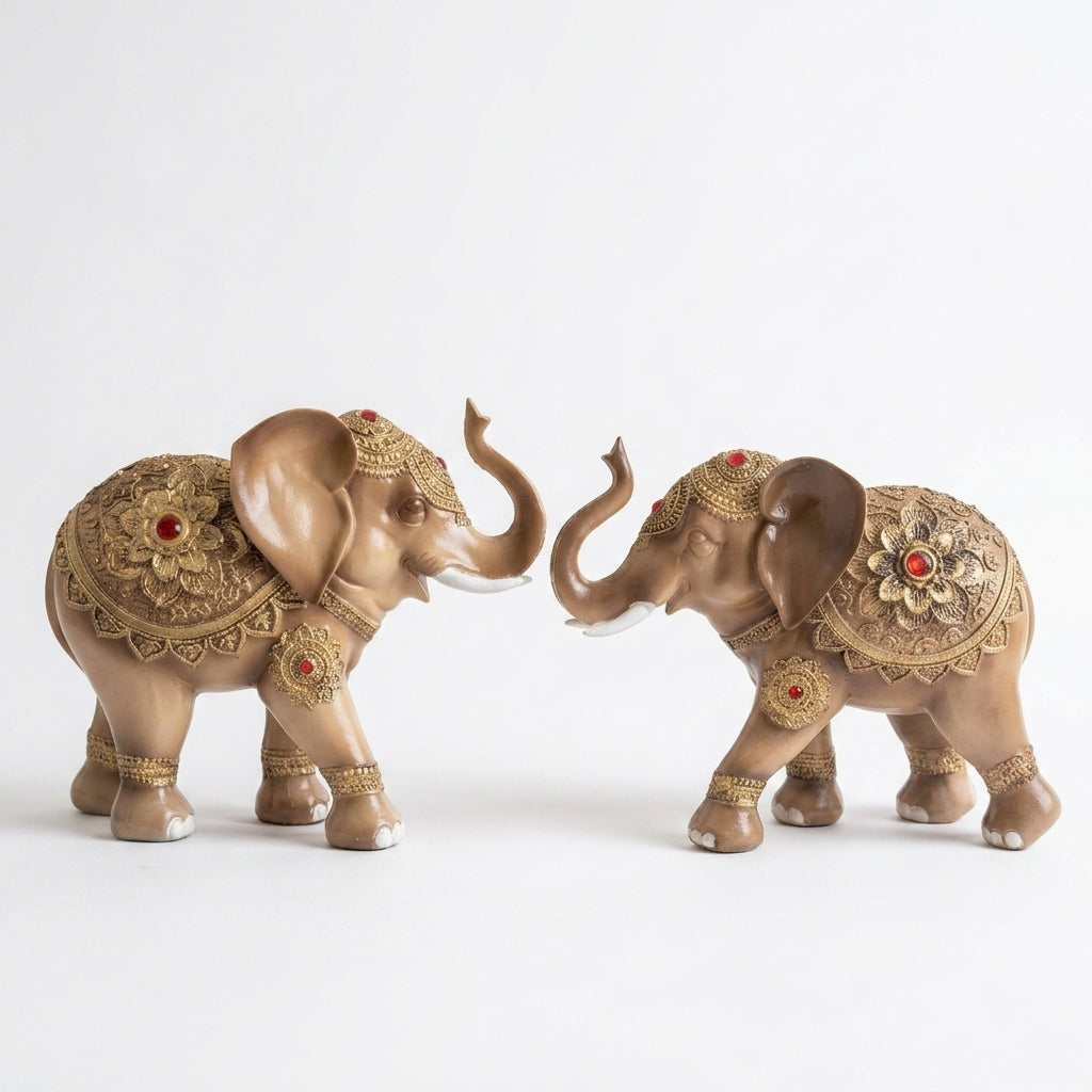 Royal Elephant Pair Showpiece