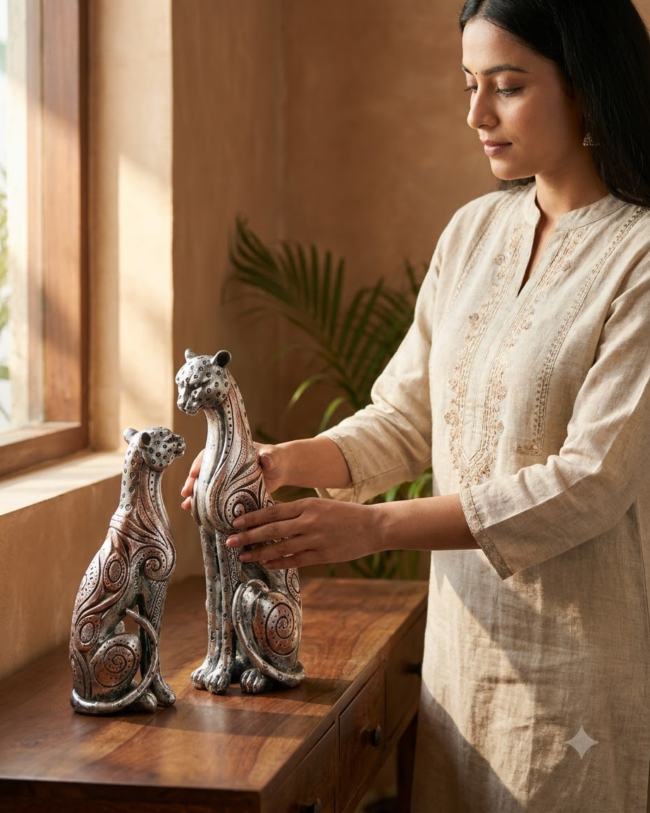 Leopard Showpiece Set of 2
