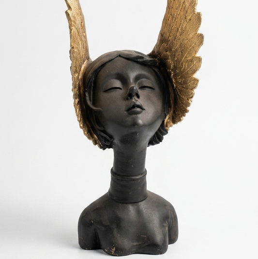 Handcrafted Black Angel Wings Lady