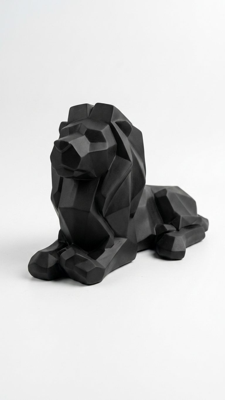 Modern Geometric Lion Decor
