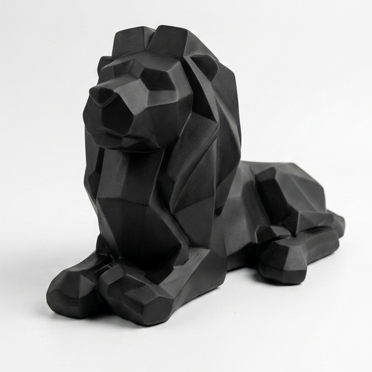 Modern Geometric Lion Decor