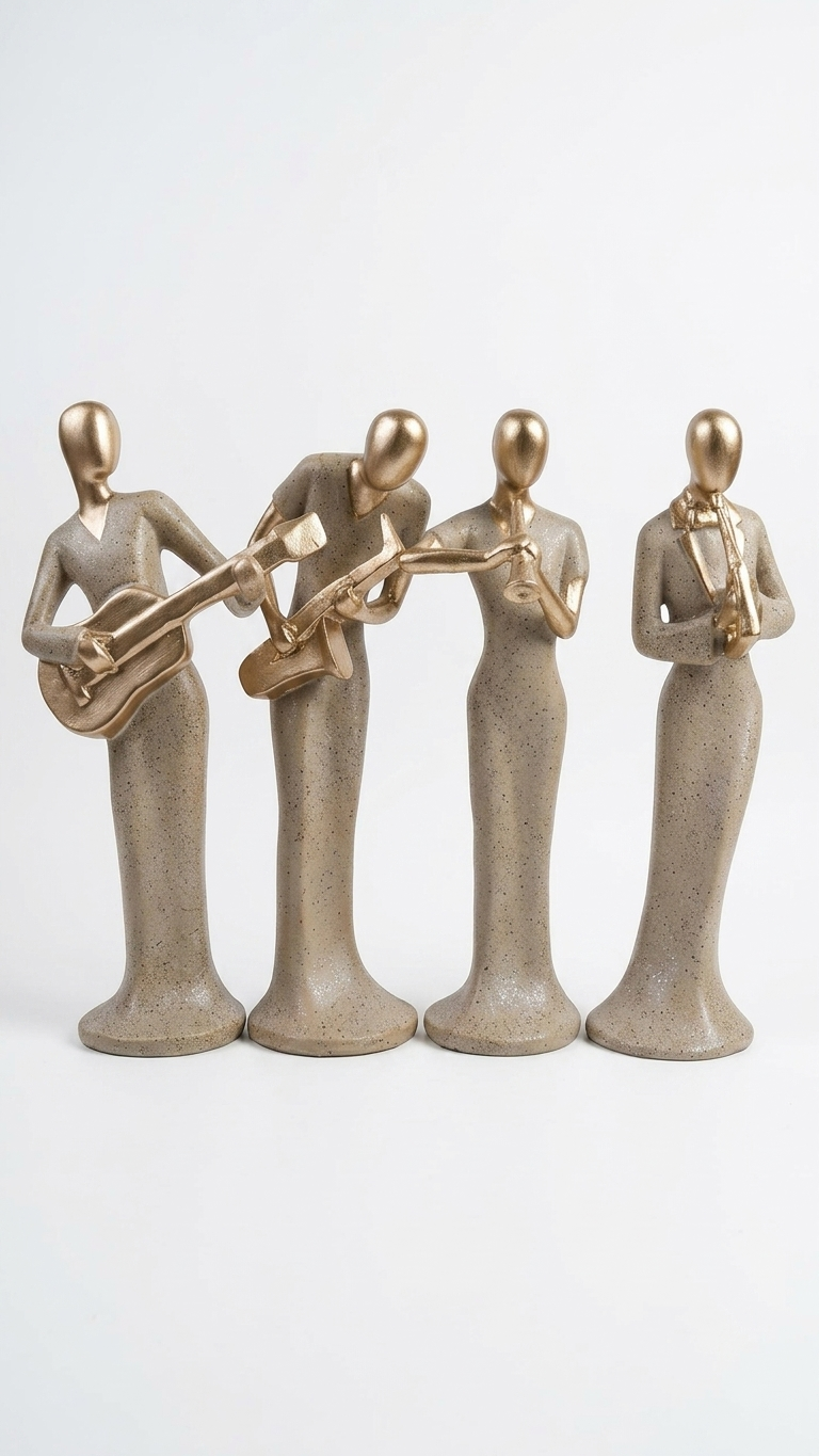 Handcrafted Musician Sculpture Set