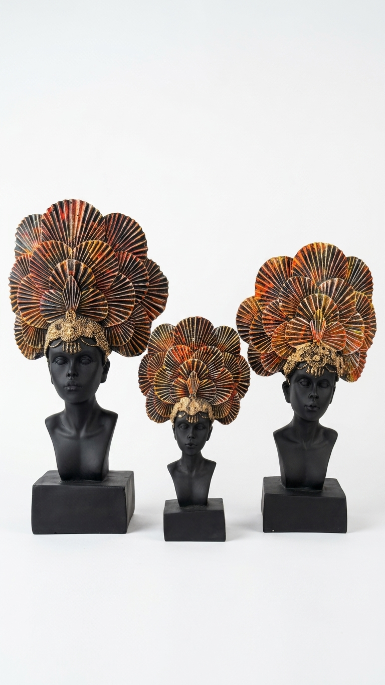 Handcrafted Tribal Lady Bust Sculpture