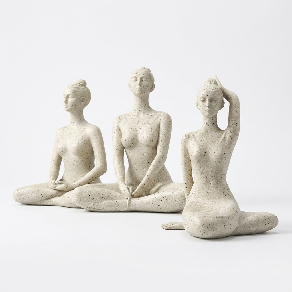 Yoga woman figurines set for home decor India – Handcrafted Meditation Sculptures for Luxury Home Decor India