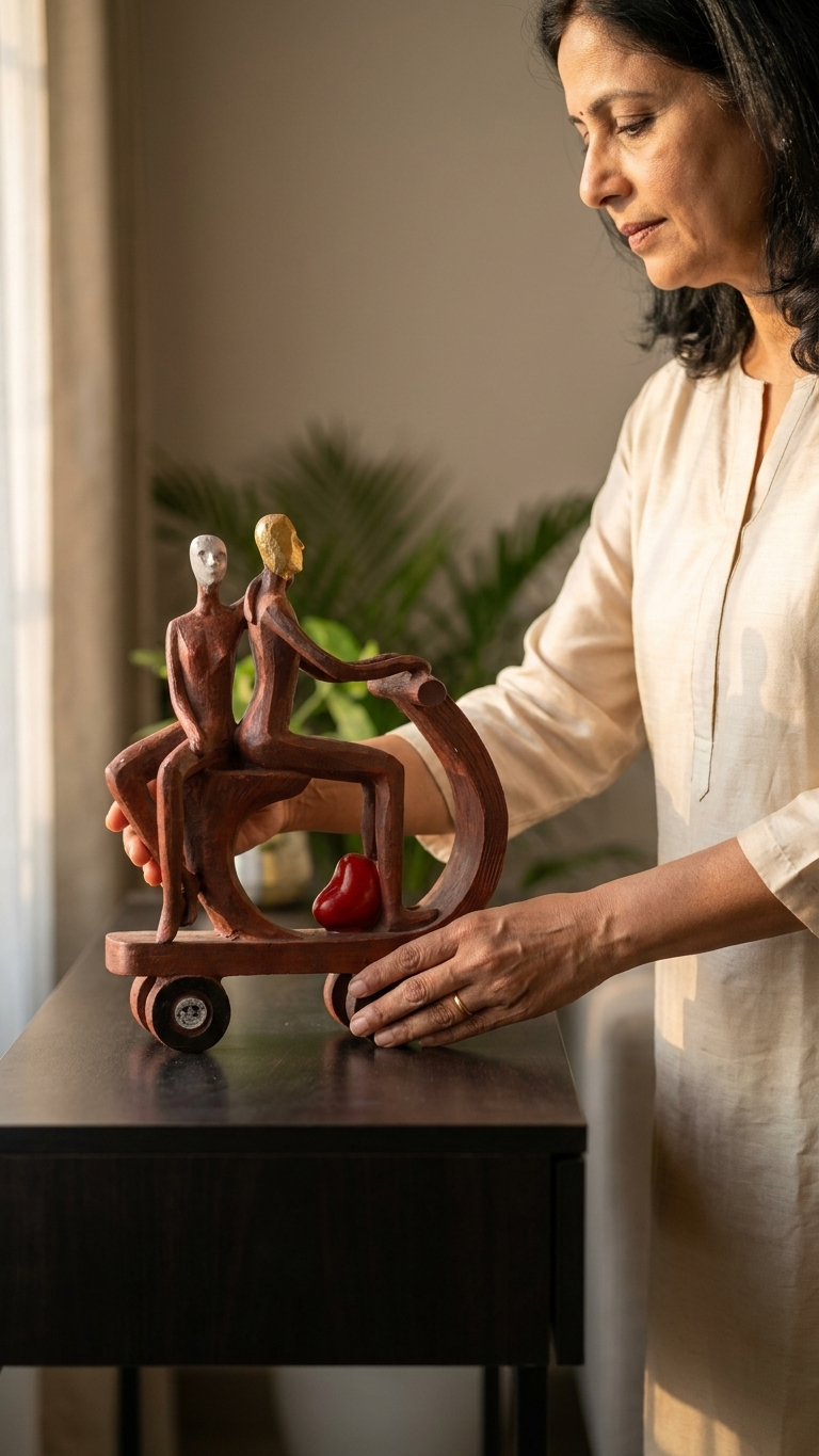 Handcrafted Couple Bicycle Showpiece