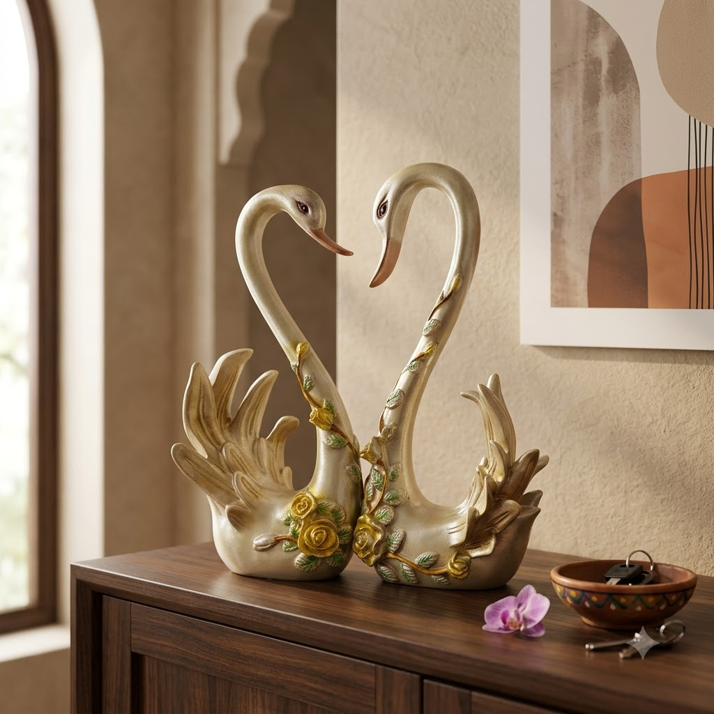 Swan Couple Showpiece