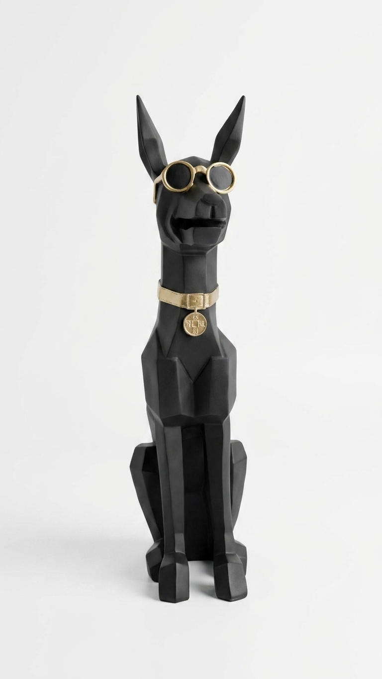 Modern Geometric Dog Showpiece