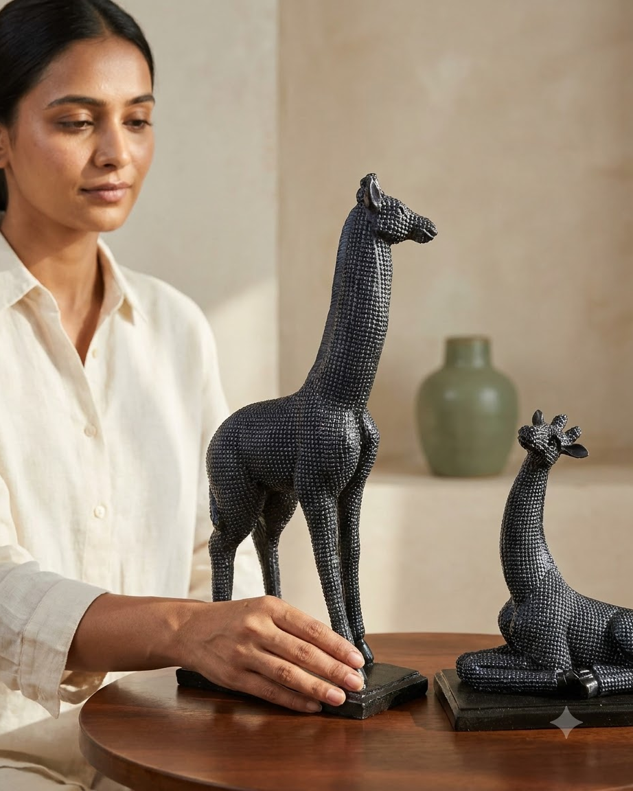Black Giraffe & Baby Set