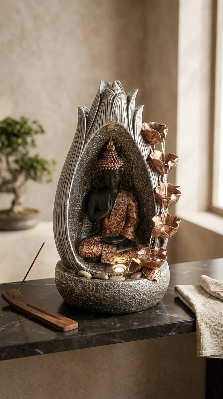 Handcrafted Buddha Tabletop Water Fountain