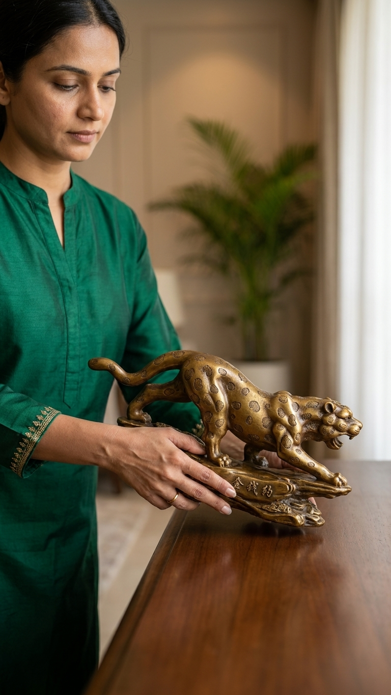 Golden leopard statue for home decor India – Feng Shui Wealth & Protection Decor for Home & Office