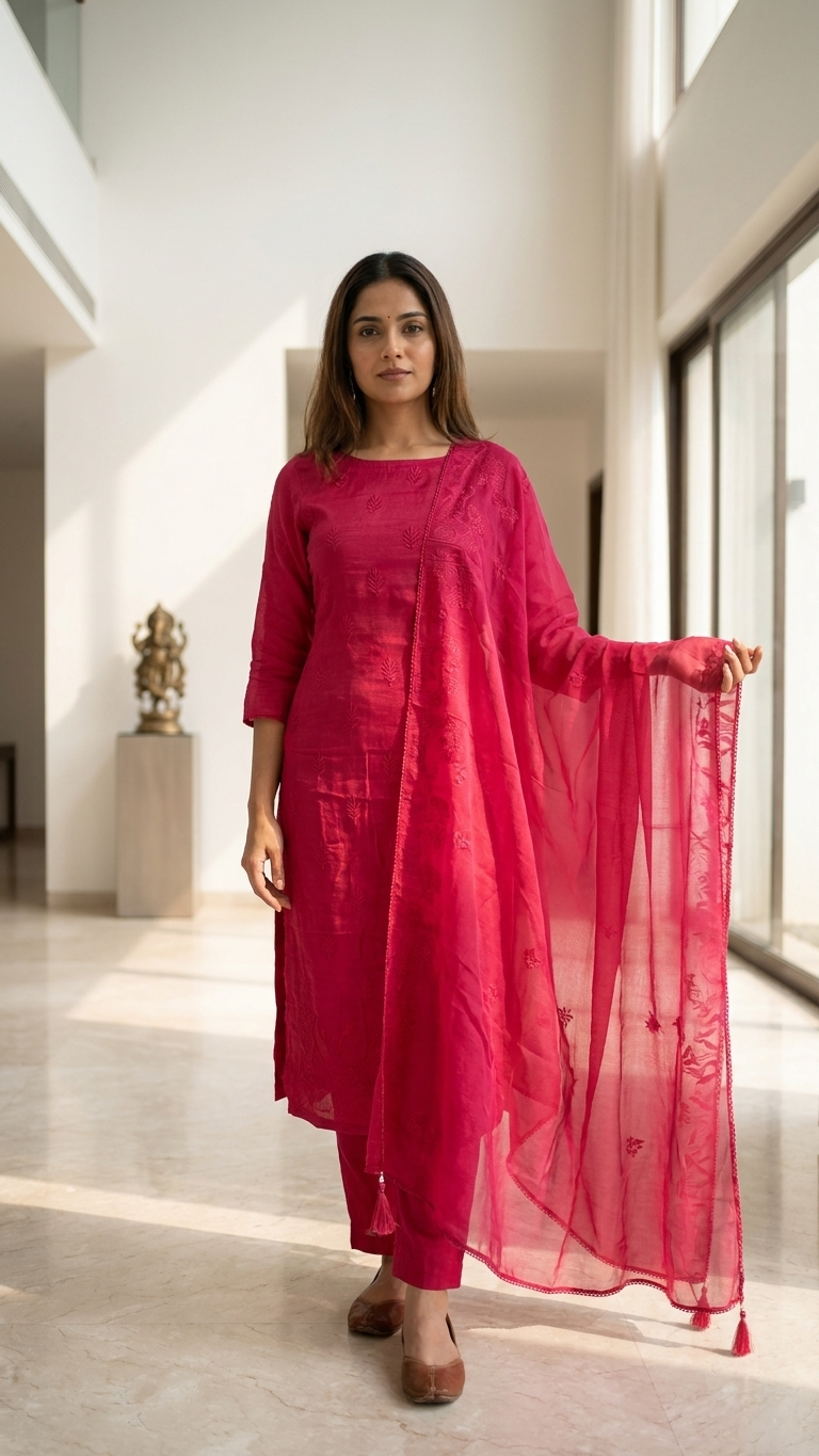 pink embroidered unstitched suit set