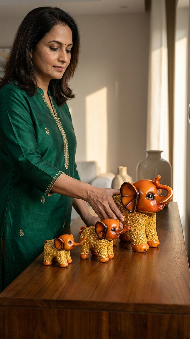 Elephant family statue set for home decor India – Home & Office Decor