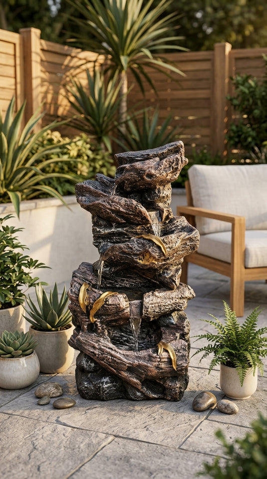 Handcrafted Rock Cascade Indoor Water Fountain