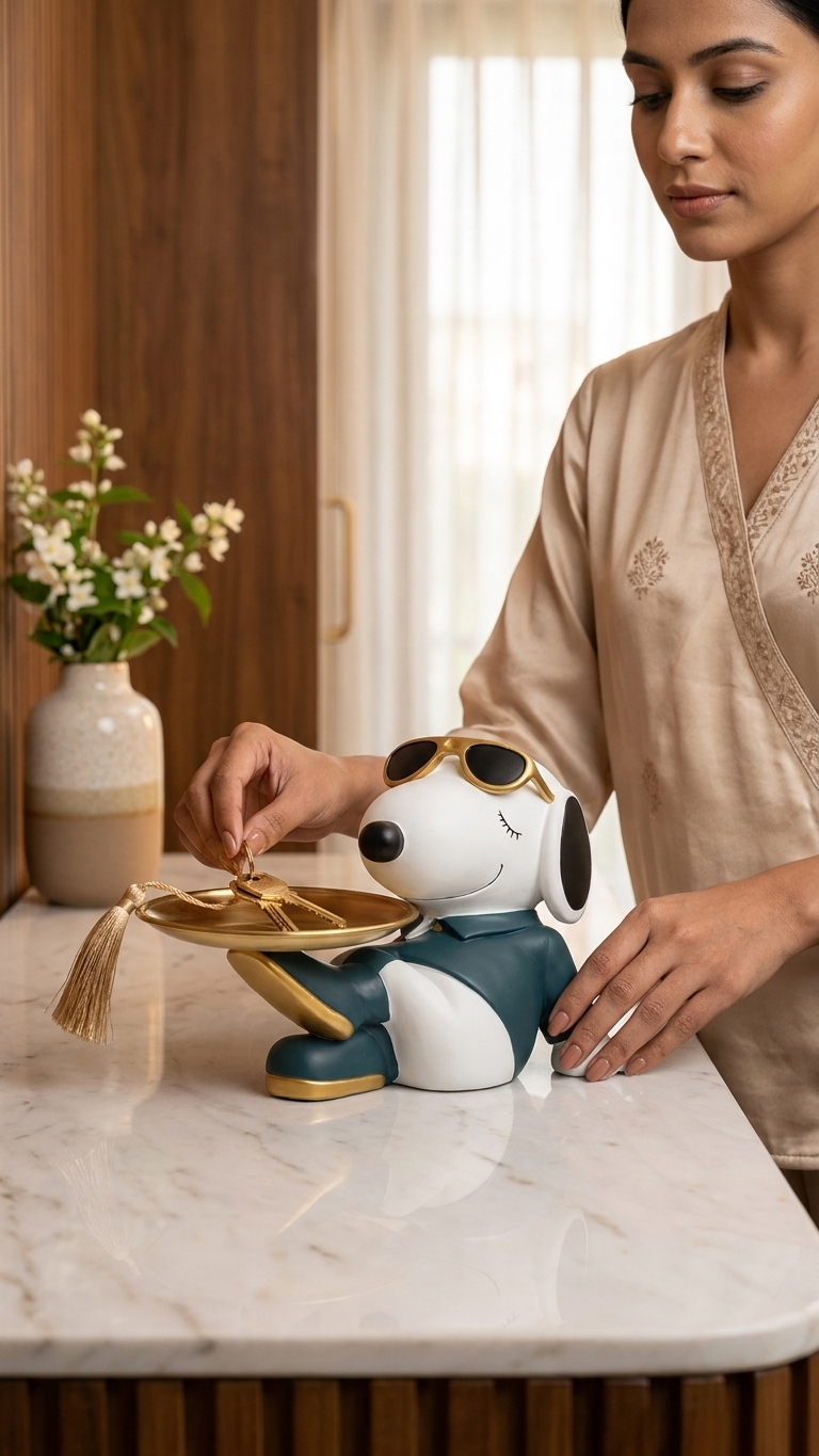 Dog butler tray figurine for home decor India–Home, Coffee Table Decor