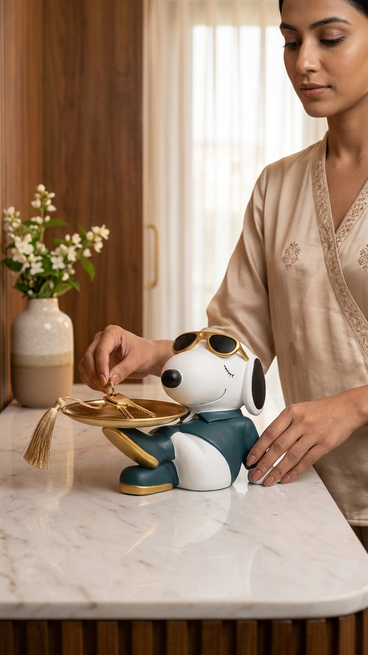 Dog butler tray figurine for home decor India–Home, Coffee Table Decor