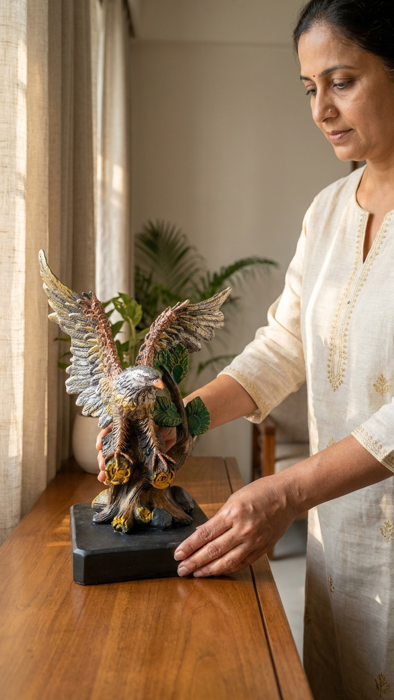 Handcrafted Eagle Showpiece for Home Decor – Premium Decorative Bird Sculpture