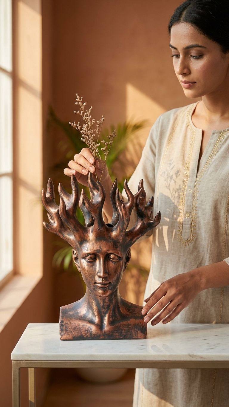Handcrafted Tree Spirit Sculpture – Artistic Nature-Inspired Resin Bust for Luxury Home Decor