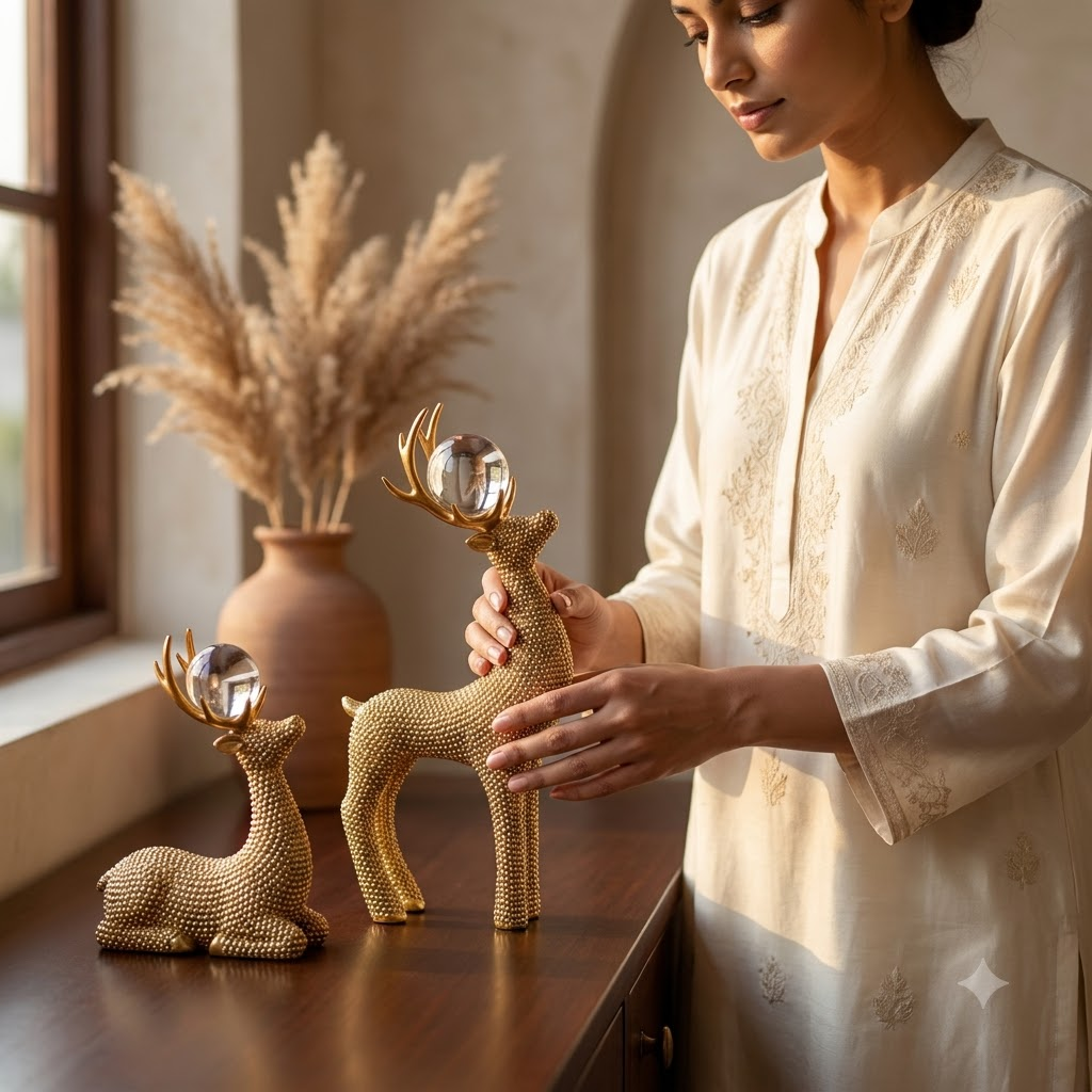 Golden Deer Set of 3