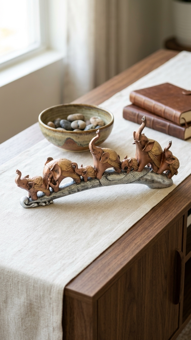 Handcrafted Elephant Family Showpiece