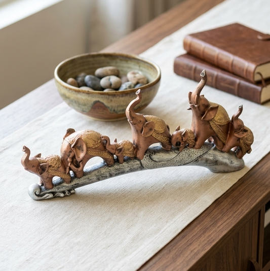 Handcrafted Elephant Family Showpiece