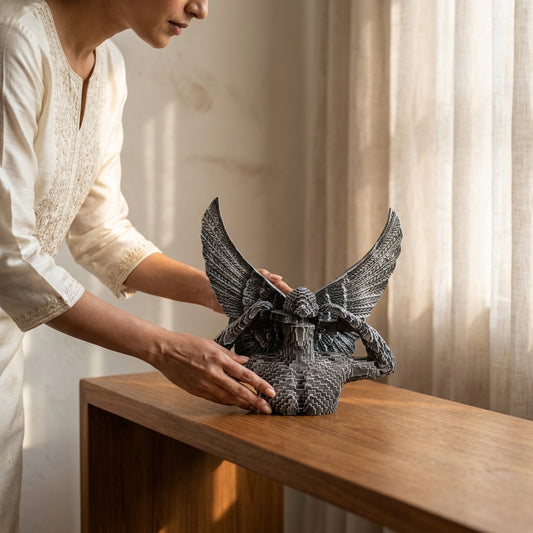 Handcrafted Winged Guardian Sculpture – Premium Artistic Decor