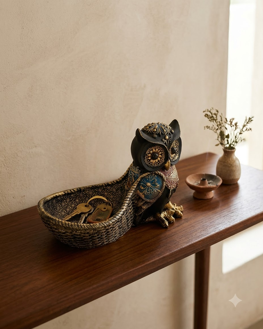 Owl Key Holder Tray Set