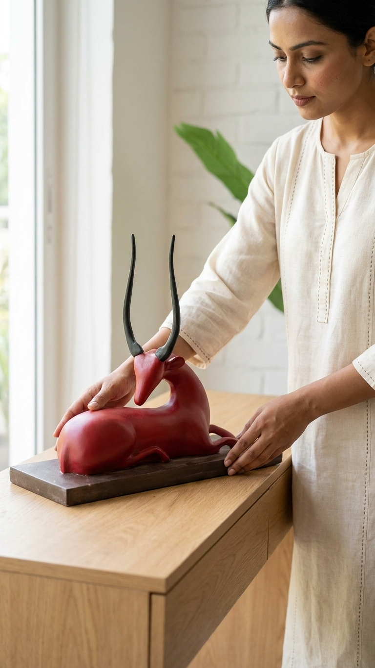 Handcrafted Modern Antelope Sculpture – Premium Decorative Showpiece