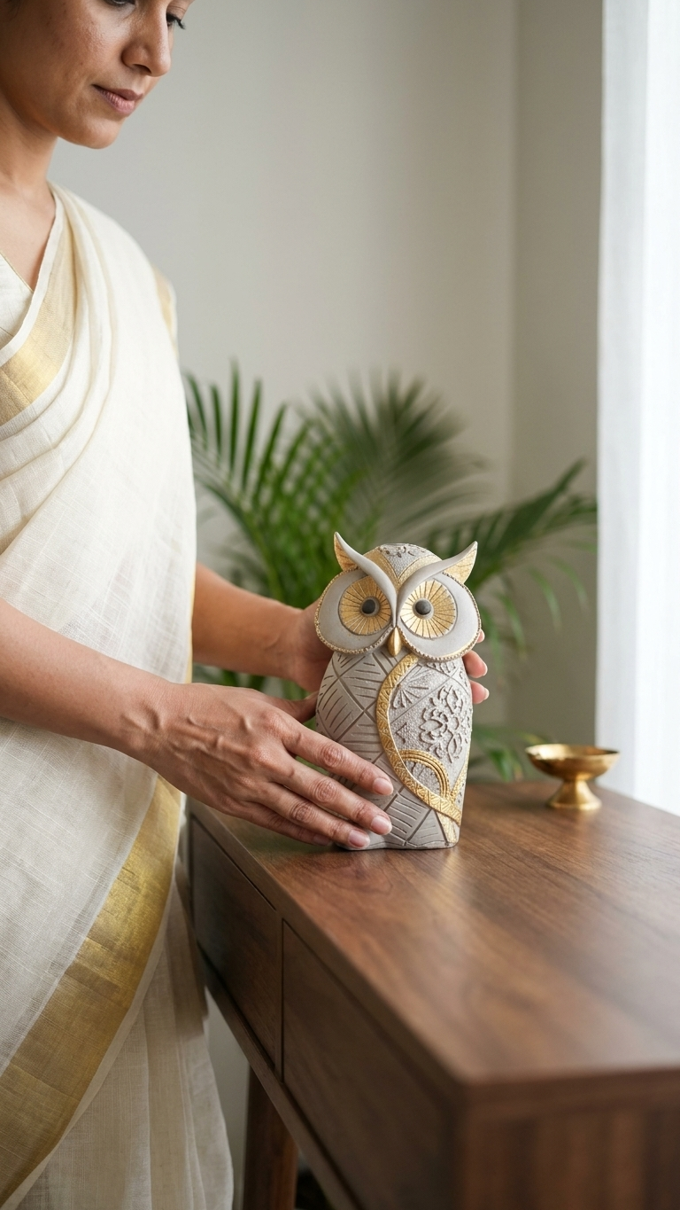 Handcrafted Owl Showpiece 